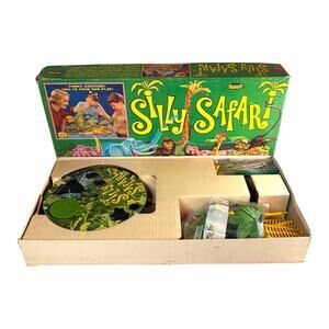 Vintage "Silly Safari" Board Game Topper Toys 1966 98% COMPLETE Jungle Animalx